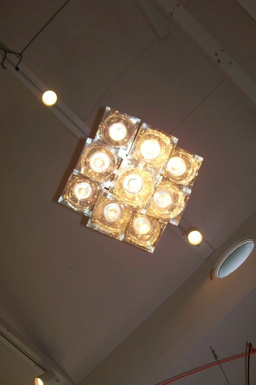 Glass Ice Cube Chandelier by Lightolier