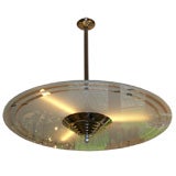 Art Deco Style Frosted Glass Disc Light Fixture