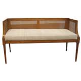 Bench With Caned Back and Sides