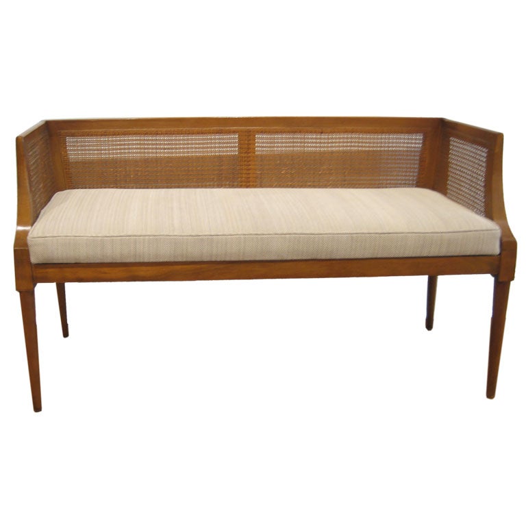 Bench With Caned Back and Sides