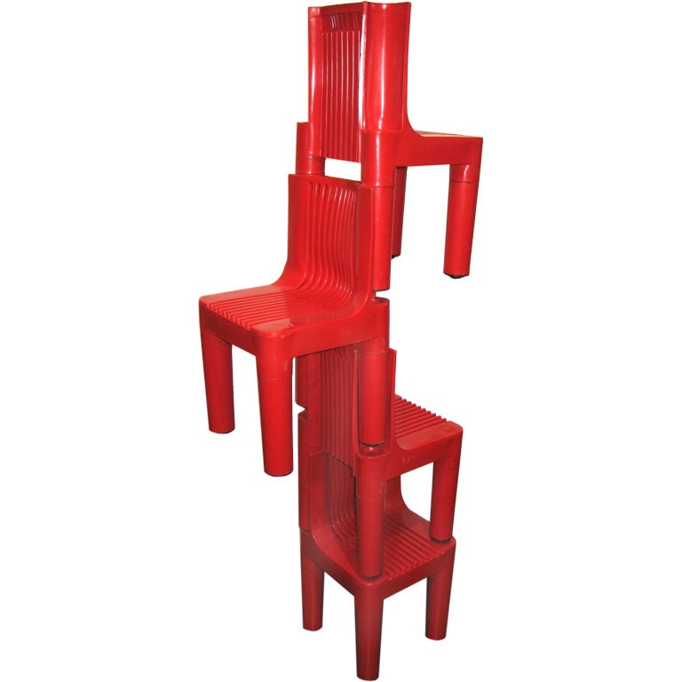 Four Stacking Child's Chairs by Marco Zanuso and Richard Sapper