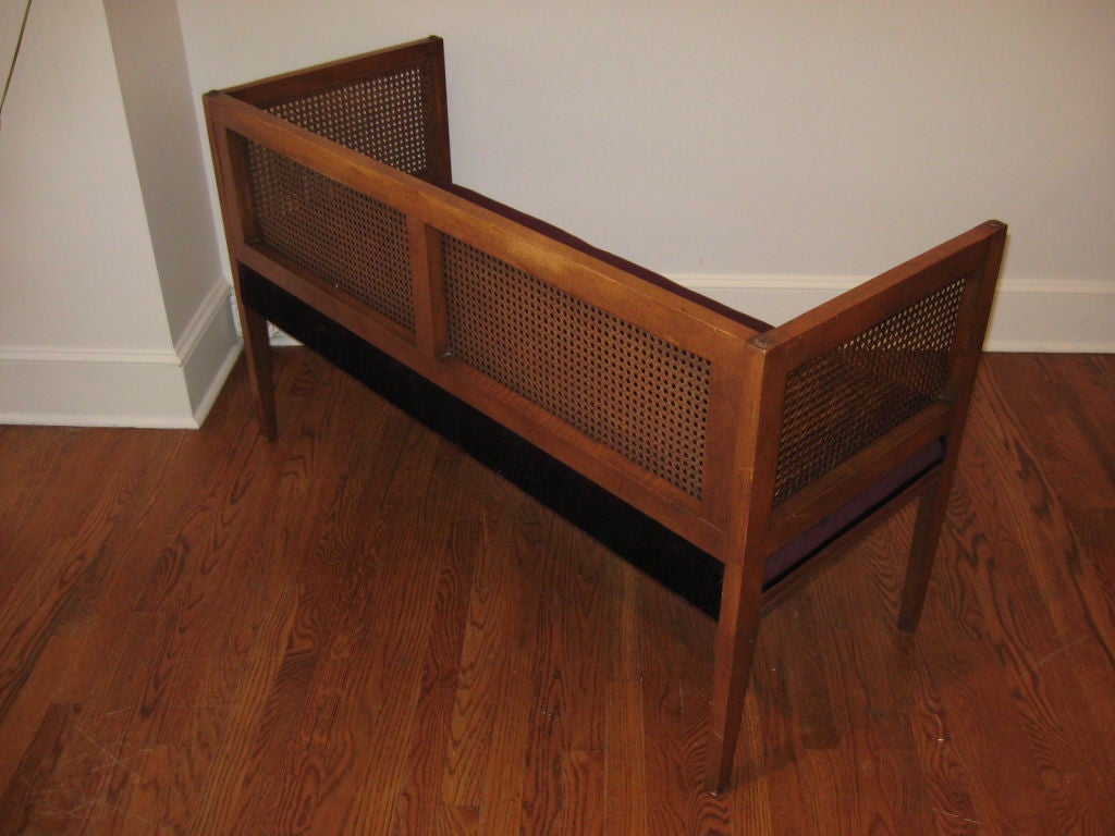Bench With Caned Back and Sides 1