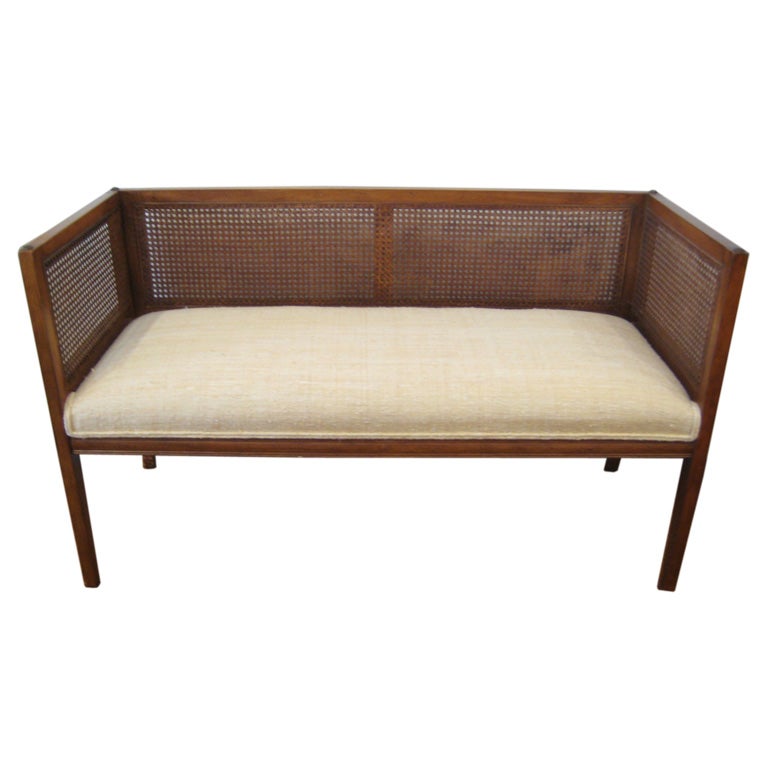 Bench With Caned Back and Sides