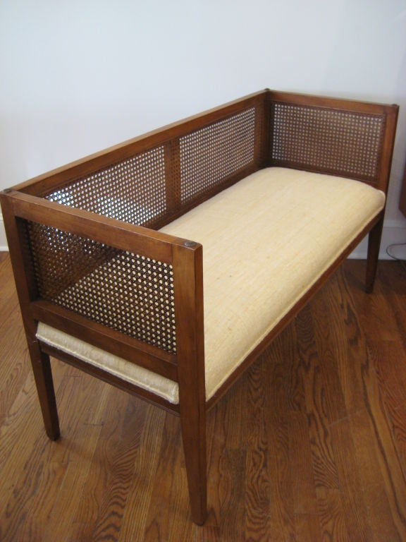 American Bench With Caned Back and Sides