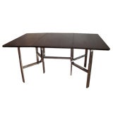 1940's Chrome and Wood Drop Leaf Dining Table