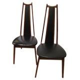 Set of Four High Back Dining Room Chairs