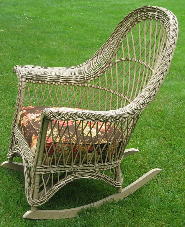 American PAIR BAR HARBOR WICKER CHAIR & ROCKER