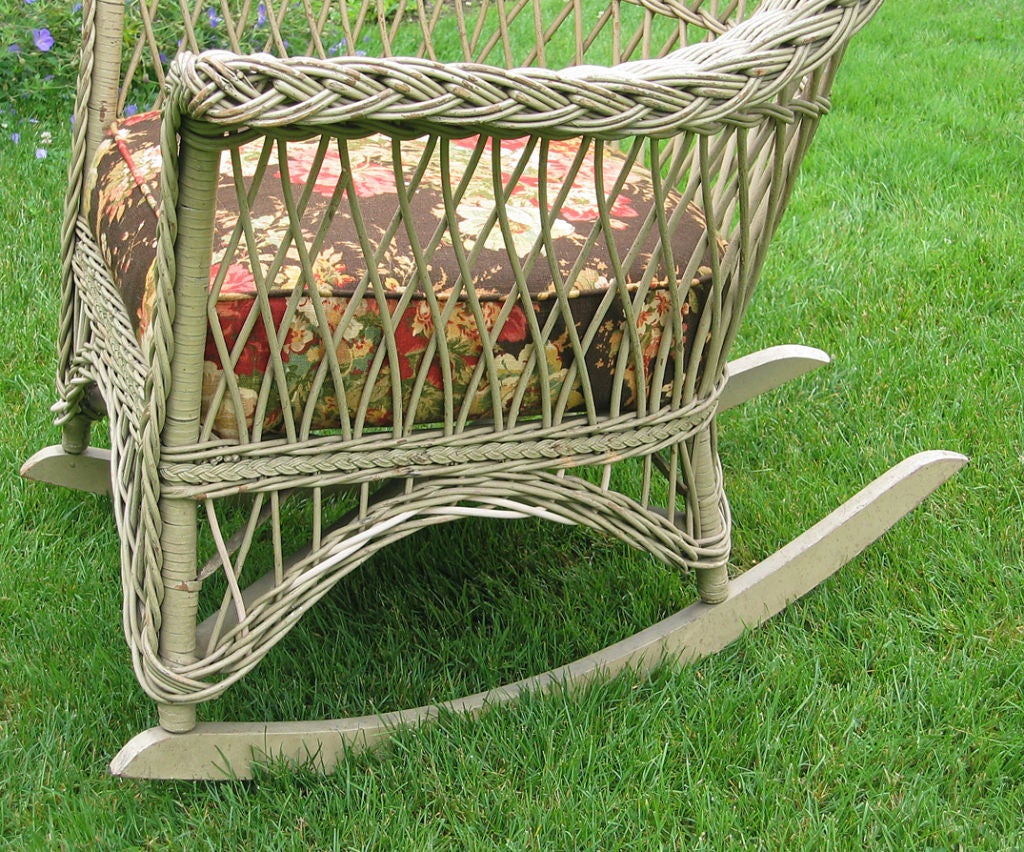 PAIR BAR HARBOR WICKER CHAIR & ROCKER 1