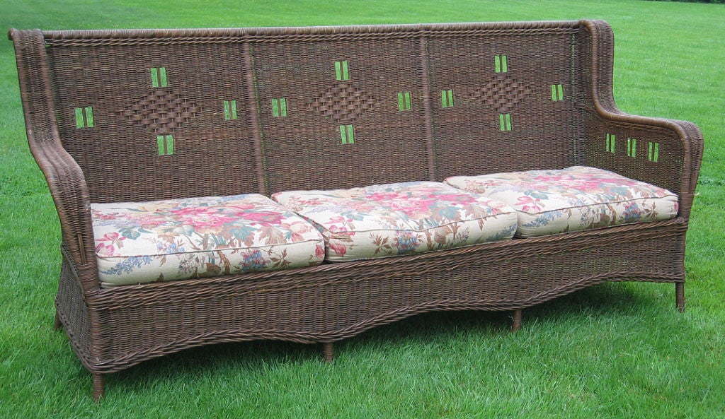 ART DECO WICKER SOFA