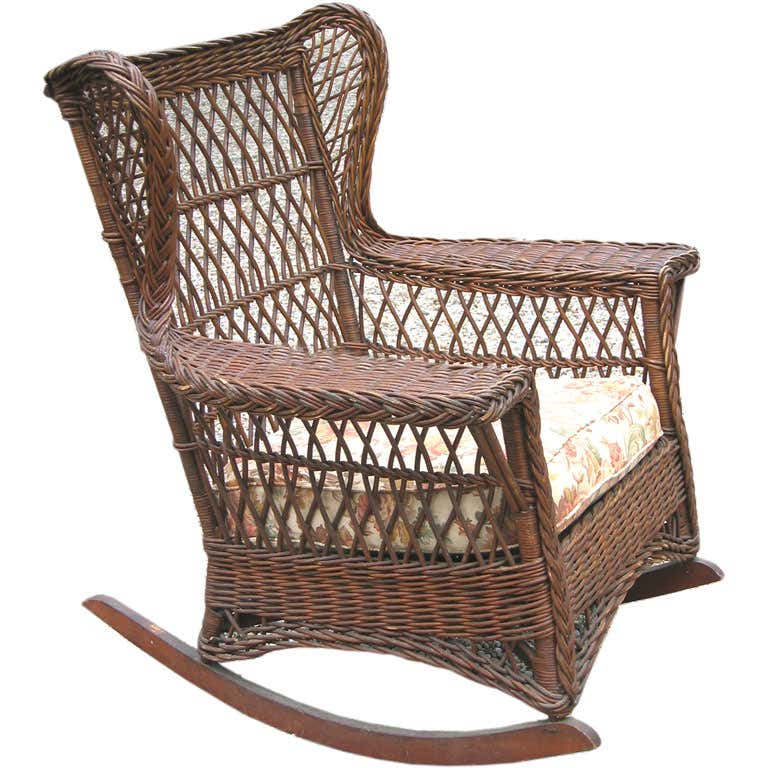Wicker Car Rocker Bar Harbor Wicker Rocker - 2 For Sale on 1stDibs | vintage wicker ...