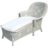 Antique ART DECO WICKER CHAISE LOUNGE