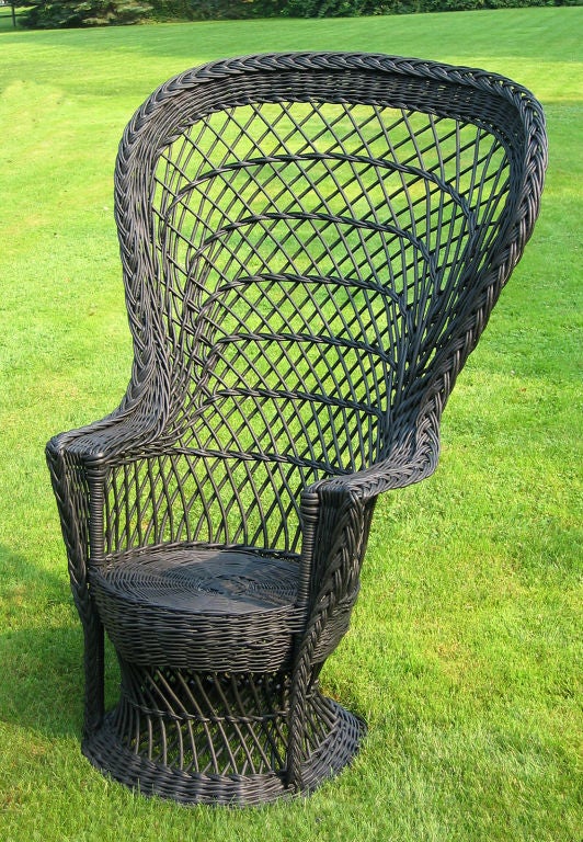 Rare Bar Harbor Wicker Fanback Chair