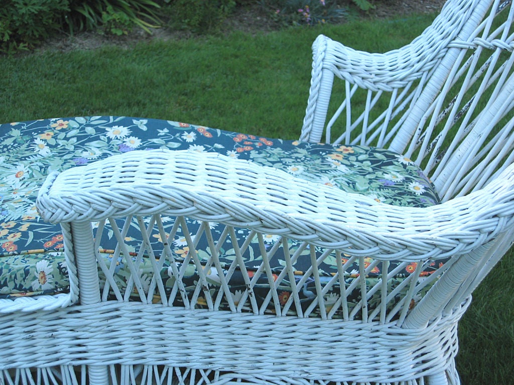 Woven Bar Harbor Wicker Chaise Longue For Sale