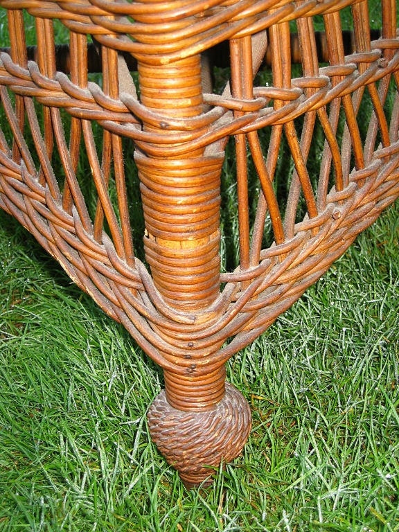 VICTORIAN ROLLED ARM WICKER CHAIR 1