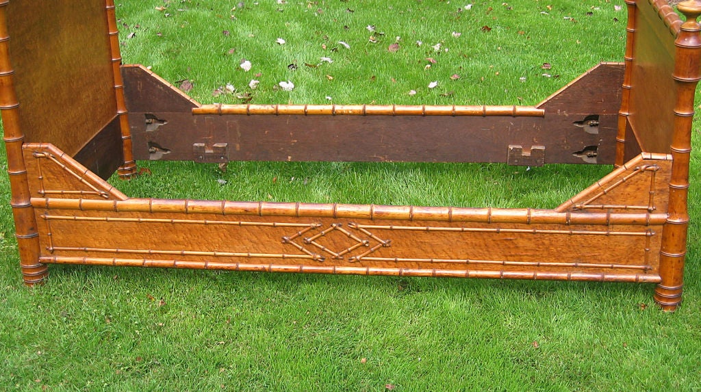 19th Century Faux Bamboo Single Bed For Sale