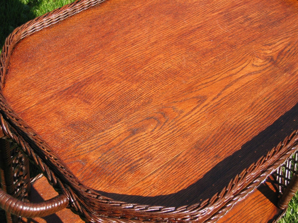 20th Century BAR HARBOR WICKER TEA CART