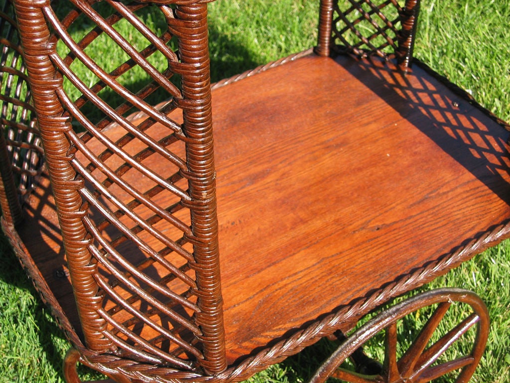 Oak BAR HARBOR WICKER TEA CART