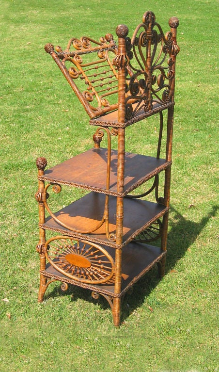 Woven Victorian Wicker Music Stand
