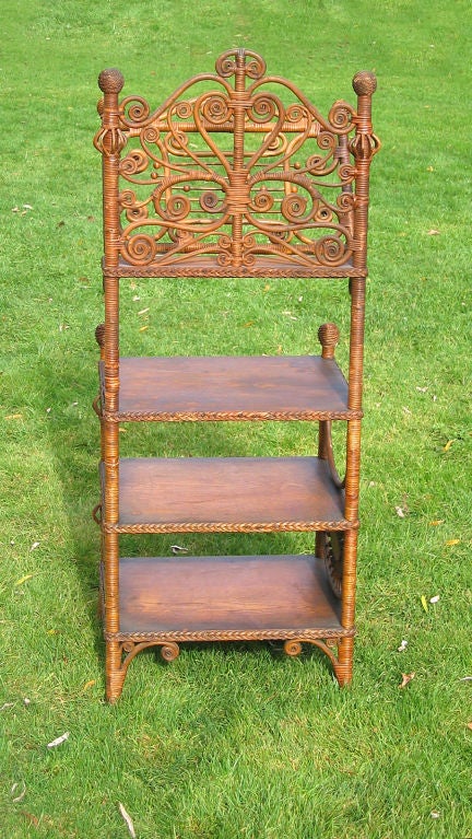 Victorian Wicker Music Stand In Excellent Condition In Sheffield, MA