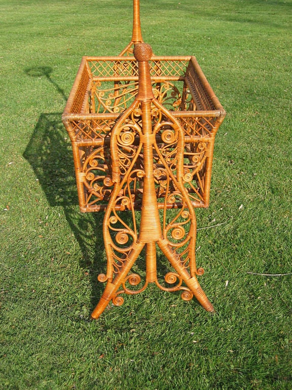 American Rare Victorian Wicker Swinging Cradle For Sale