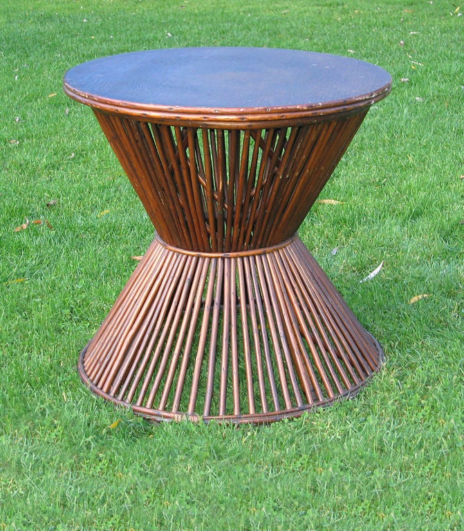 STICK WICKER HOURGLASS TABLE
