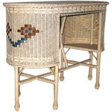 Antique Art Deco Wicker Table