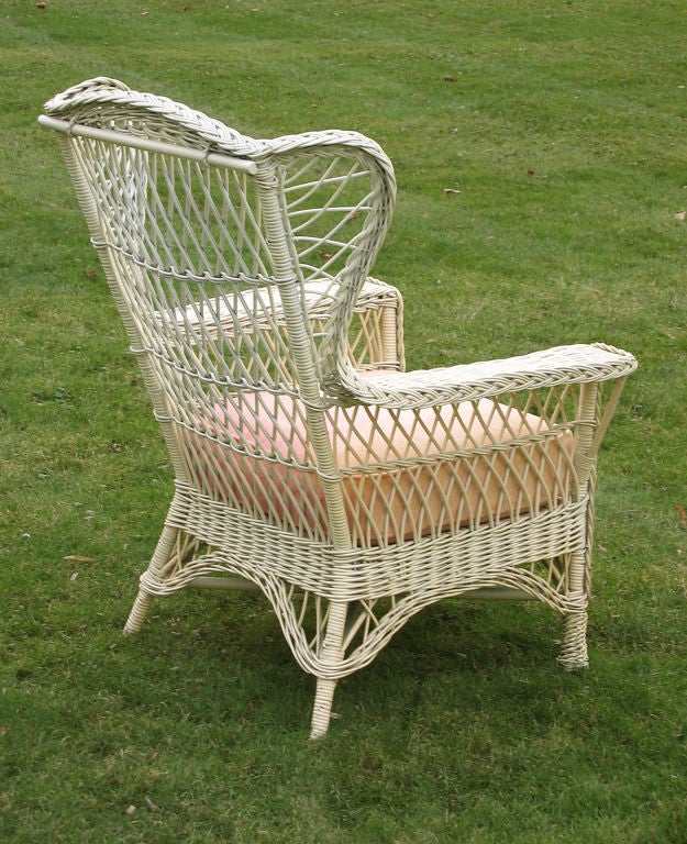 Woven BAR HARBOR WICKER WING CHAIR