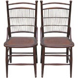Antique MATCHING PAIR WICKER SIDE CHAIRS