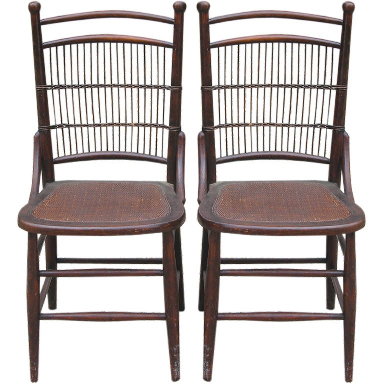 MATCHING PAIR WICKER SIDE CHAIRS