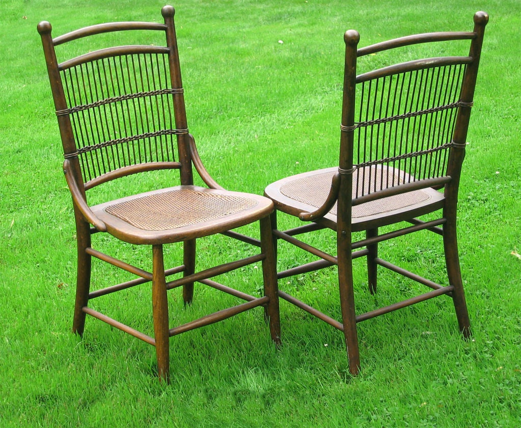 American MATCHING PAIR WICKER SIDE CHAIRS