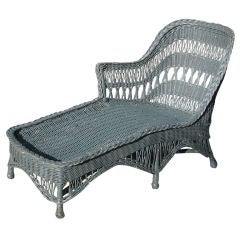 Antique Bar Harbor Wicker Chaise Lounge