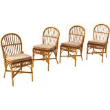 SET OF 4 STICK WICKER SIDE CHAIRS