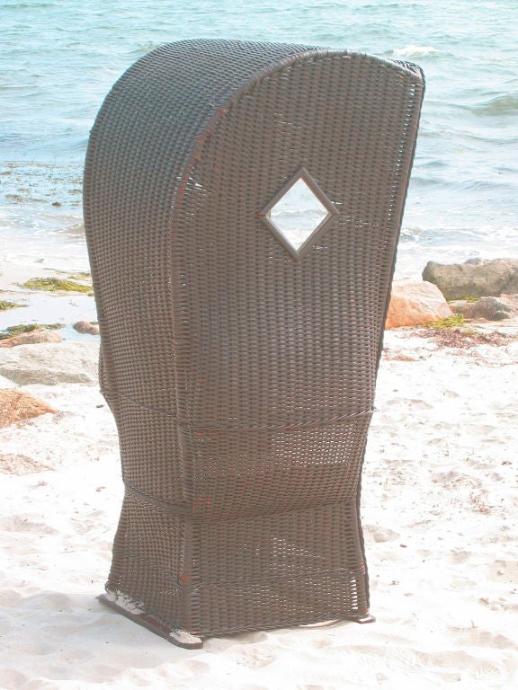 Woven RARE WICKER HOODED BEACH CHAIR