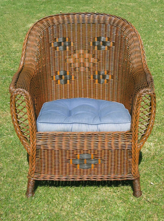 American HIGH STYLE ART DECO WICKER SET