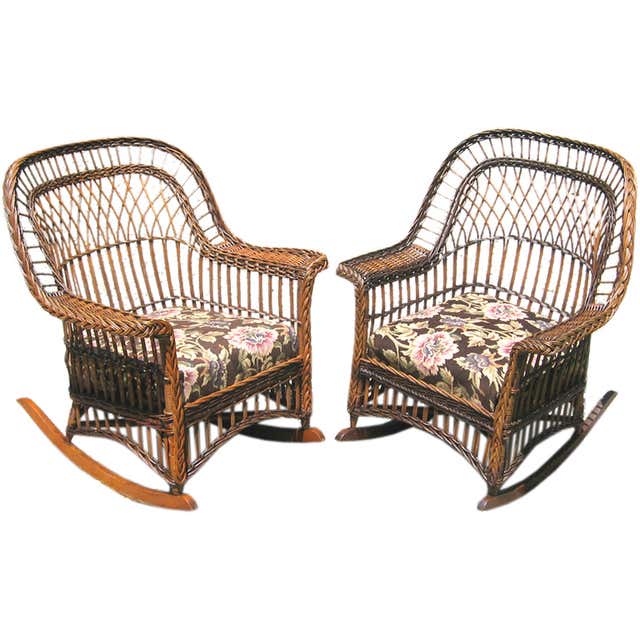 Classic Wicker Rocker Bar Harbor Wicker Rocker - 2 For Sale on 1stDibs | vintage wicker ...
