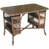 Antique Bar Harbor Wicker Library Table