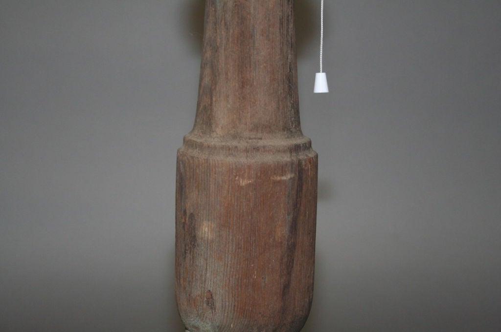 Dutch Antique Wooden Balustrade Table Lamp