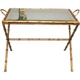 Faux Bamboo Tray Table on Base