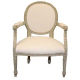 Louis XVI Painted Fauteuil