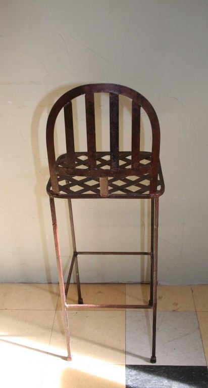 Cast Iron Metal Bar Stool In Excellent Condition In Sheffield, MA