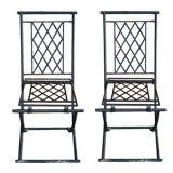Used 4 Indoor or Outdoor Folding Metal Chairs
