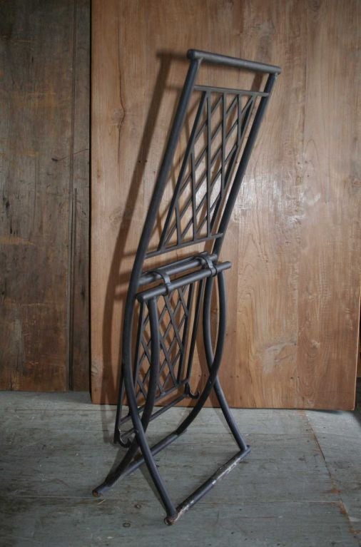 4 Indoor or Outdoor Folding Metal Chairs In Excellent Condition In Sheffield, MA