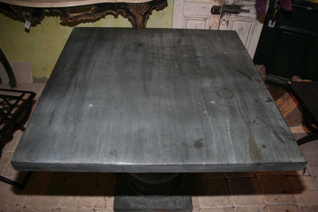 zinc pedestal table