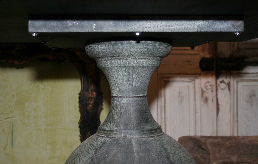 Mid-20th Century Zinc Top Pedestal Table