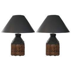 Pair of Chinese Basket Lamps