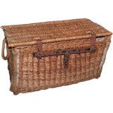 Antique French Wicker Trunk