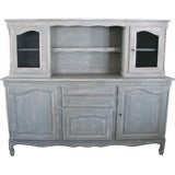 Painted Louis XV Style French Hutch with Chicken Wire