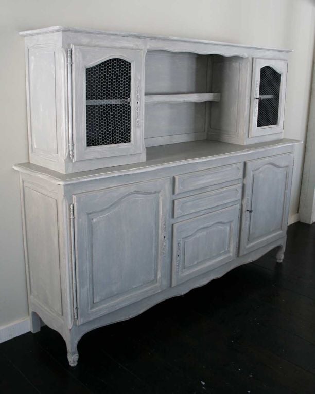 Painted Deux Corp French Provincial buffet, sideboard server.