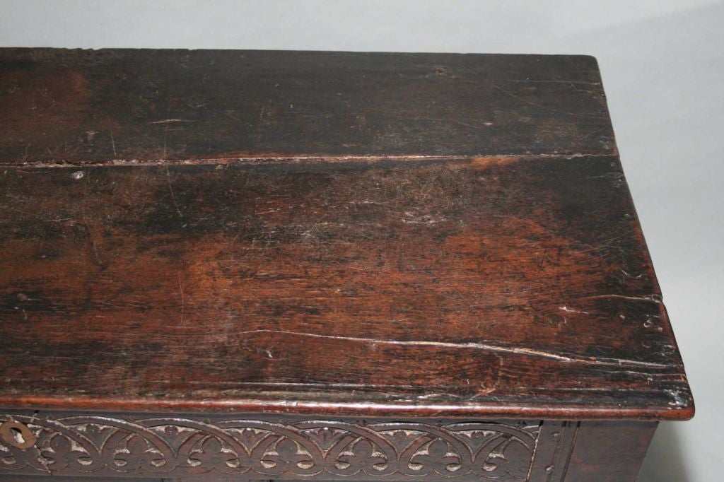 17th/18th C. Jacobean Style Carved Oak Coffer 1