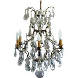 Antique Crystal Chandelier with Six Lights